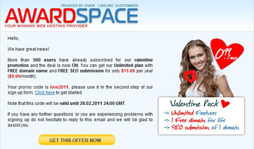 AwardSpace主機促銷正式開始 AwardSpace主機促銷正式開始