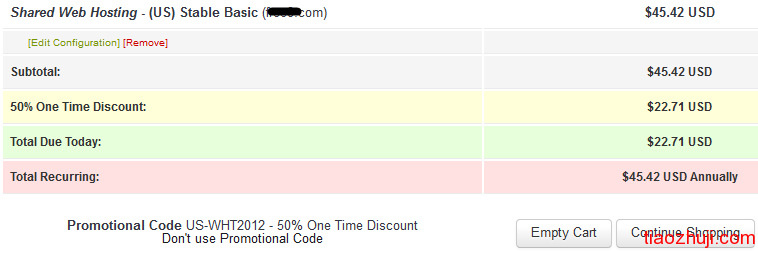 stablehost basic主機5折優惠